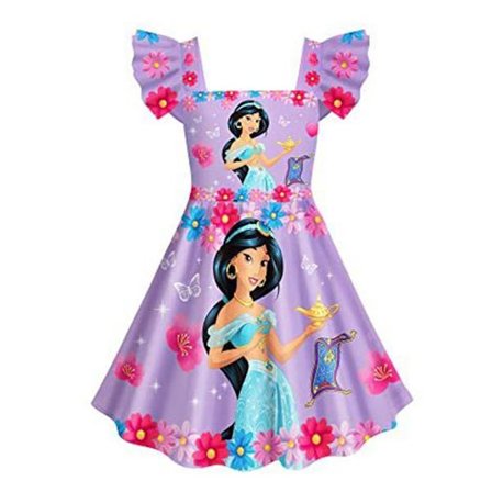 Tecknad filmklänning för tjejer Prinsessan Festklänningar Cosplay dark 120cm