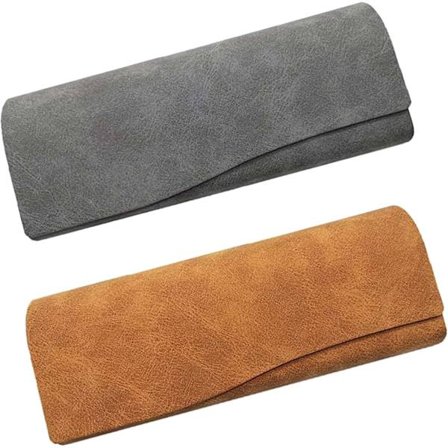 2 stk. bærbare Vintage Brilleæsker, Læder Solbrilleetui, Moderigtigt Magnetisk Lukning Brilleetui, Mænd og Kvinder, Børn, Nærsynsbriller, Solbriller