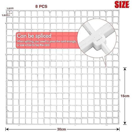 8 stk. Akvarium Deler Plastgitter Plade Bundboks 16 Deler