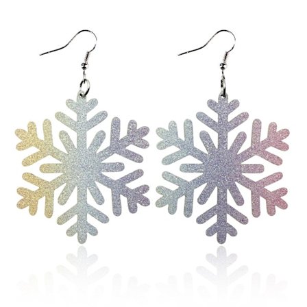 Frostig glitter fint pulver gradient snöflinga formad läder öra