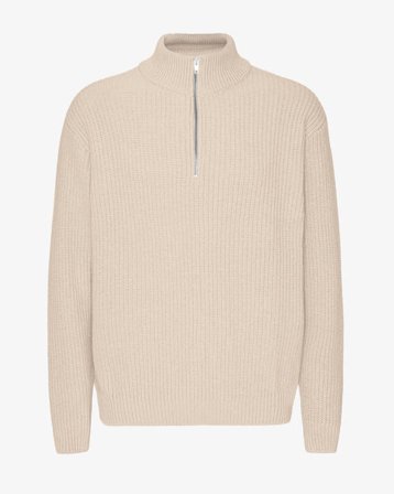 Merino Quarter Zip - Ivory White - Male - L
