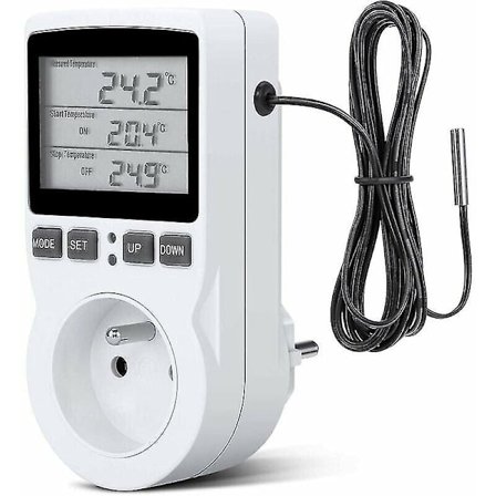 Termostatuttag, Digital Timer Uttag, Digital Programmerbart Uttag Med Sensor, Programmerbar Digital Timer, Värme Termostat Uttag Kompatibel Gre