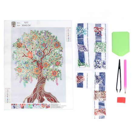 Diamantmaleri DIY Special Shaped Diamond Tegning Livets Træ Diamantmaleri Sæt Vægdekoration