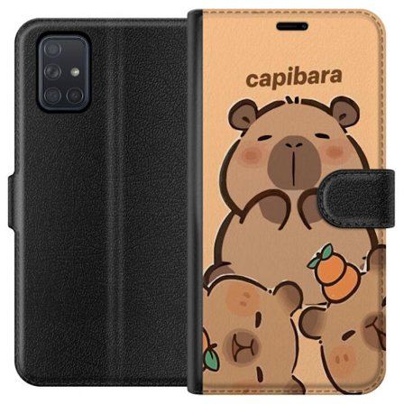 Kompatibelt Lommeboketui til Samsung Samsung Galaxy A71 Capybara søt figur søt trendy samler
