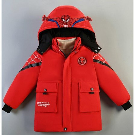 Pojkarnas Huvad Jacka Vinterkappa Parka