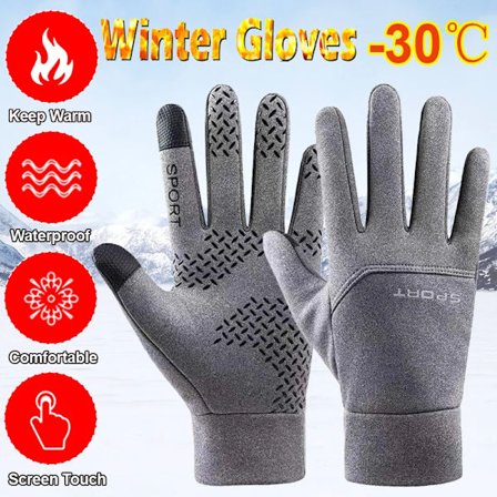 Thermal Gloves For Men Winter Cycling Bike Warm Fleece Cold Resistance Wind Waterproof Outdoor Running Skiing Mittens