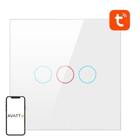 Smart lyskontakt WiFi Avatto TS02-EU-W3 3-vejs TUYA (hvid)