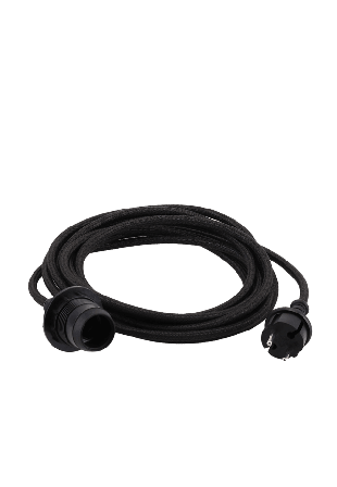 Watt&Veke Outdoor cable set textile Black E27 Belysning Unisex Svart 5x2x500