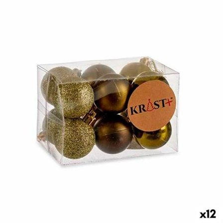 joukko joulupalloja 4 x 5 x 4 cm vihre muovia (12 kpl)