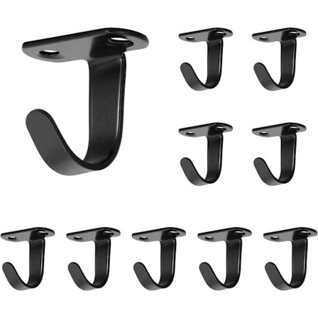 10 st rostfria stålrockkrokar - under hylla - takkrokmontering - toppmonterade handdukskrokar - rockkrok - för badrum [BR]