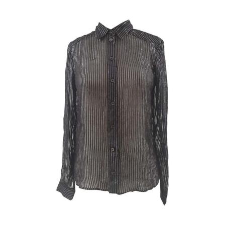 Gucci Vintage, Pre-owned Shirts Grijs, Dames, Maat:ONE Size,Zilver,strepen