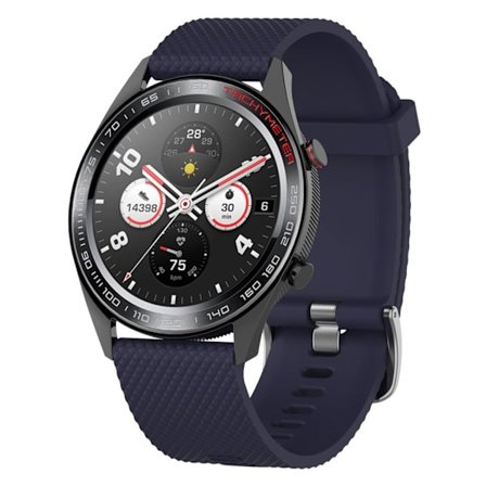 Huawei Watch GT / Samsung Galaxy Watch 46 mm klockarmband i silikon med rombstruktur - Mörkblå