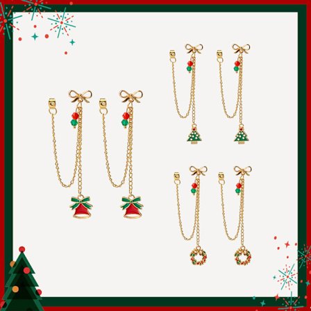 3 styk juletræsklokker Agern øreringe