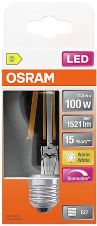 OSRAM LED Classic A 100 12W 2700K klar dim E27