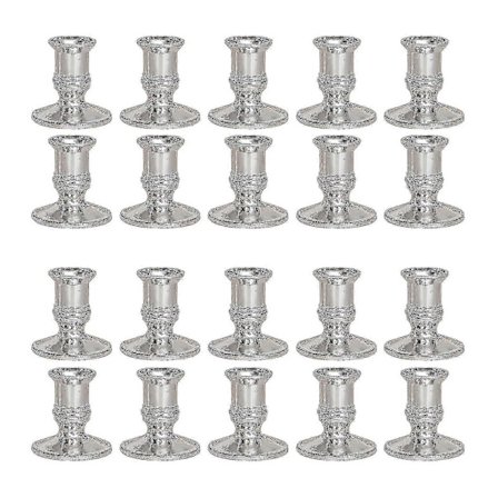 10 par/pakke Middagsbord Boligindretning Romantisk Lysestage Til Dagligstue Base -Yx Sølv