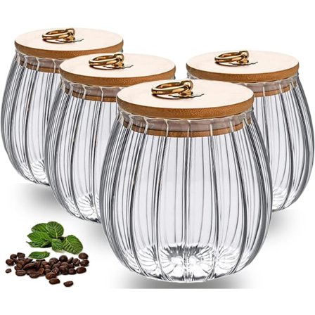 Glasburkar med lock, set om 4 glasburkar för förvaring, 750 ml genomskinliga glasburkar för förvaring, burkar för kök, förvaring av kryddor