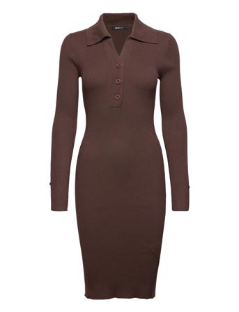 Louise Knitted Dress Dresses Bodycon Dresses Brun Gina Tricot