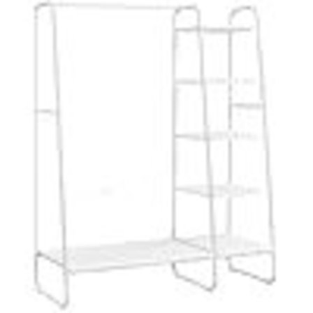 Tøjstativ, tøjstativ med skohylde, opbevaringsstativ med 5 etager, hvid