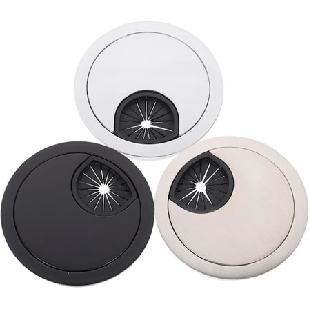 Runde Kabelhulafdækninger 3 stk. Skrivebords Grommets Ledningsorganisator til Hjemmekontor Studie