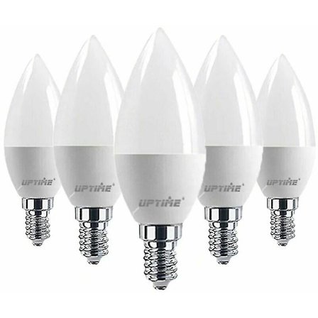 Led-lampa E14, varmvit 3000k, C37 Led 5w, strålvinkel 120, 6-pack