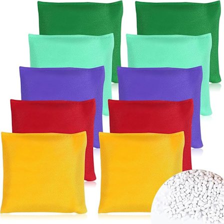 Cornhole sekker kasteposer bønne poser sett 10 x 10 cm bønne poser kasting 10 stk bønne pose kaste spill barn utendørs hagespill sekk