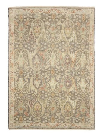 Hand Knotted Oushak Indo Rug 250X350 Orange/Brown