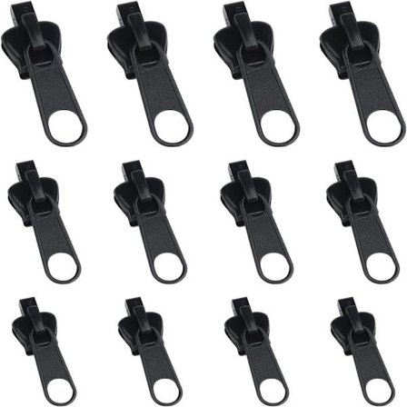12 stk. trykknapper til lynlås, aftageligt lynlåshoved, erstatning for lynlås, til jakke, frakke, kuffert (sort)