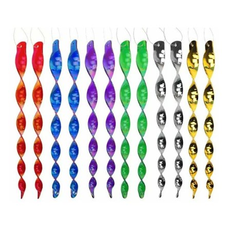 Fugleskremmer, 12-pak fugleskremmer, fugleskremmer, reflekterende og roterende spiral, 6 farger (30 cm)