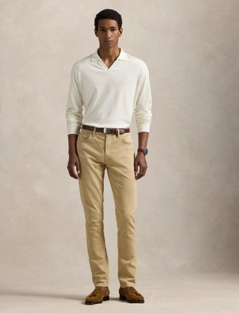 Polo Ralph Lauren Custom Slim Soft Cotton Polo Shirt - Cream - XXL