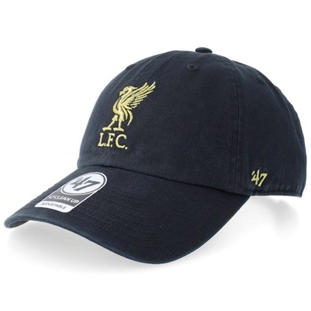 47 Brand - Football Svart unconstructed Caps - Hatstore Exclusive Liverpool FC Black/Gold Dad Cap @ Hatstore