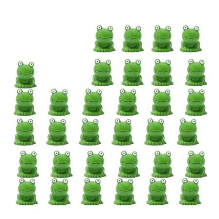 50 stk Mini Frosker Hagedekor Resin Grønn Frosk Miniatyr Figurer, Frosker Dyr Modell Fe Hage (FMY)