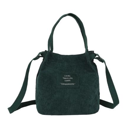 Kvinnors Canvas Casual Tote Bag Retro Art Canvas Crossbody-väskor för kvinnor Manchester Dragkedja Handväskor Lyx Designer Sac Dark Green C