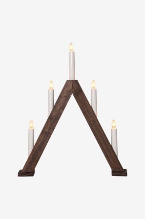 Star Trading - Lysestage Albo lille 41cm - Brun - Adventslysestager - Fra Homeroom