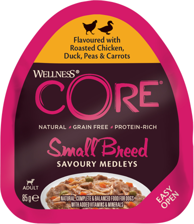 CORE Petfood - Dog Adult Savoury Medleys Small Breed Kylling, and, erter og gulrøtter våt 85g - Hund - Hundefôr & hundemat - Våtfôr & våtmat - ZOO.no