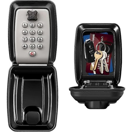 Udendørs Sikker Nøgleboks, Stor Vægmonteret Nøgleboks med 12-Cifret Kode, Vandtæt, Rustfri, Sikker Nøgleboks, Ultra-Robust Digital Nøgleboks til 