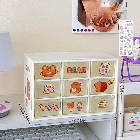 Opbevaringsboks Desktop Organizer 9 GRIDS WHITE 9 GRIDS WHITE