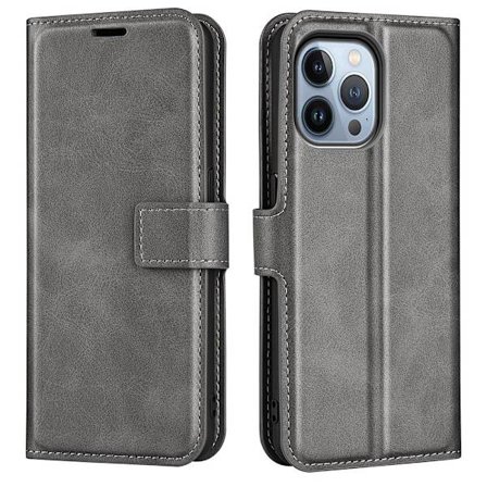 iPhone 14 Pro Wallet Leather Grey