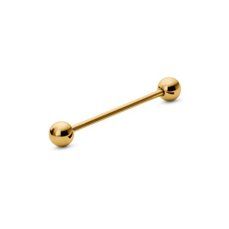Piercing barbell industriel droit en acier chirurgical doré 24 mm for Men - Bijoux de piercing