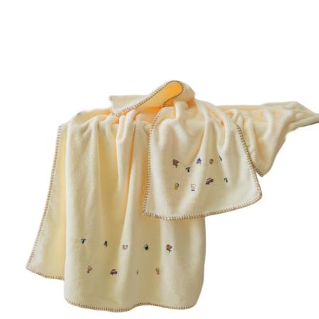 Kylpyammepyyhkeet 35x75cm70x140cm Luksus Super Pehmeä Koralli Sametti Mikrokuitu Suihkupyyhkeet Erittäin Imeytyvät ja Nopeasti Kuivavat Keltainen