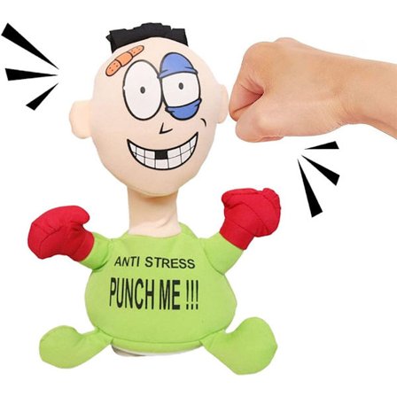 Rolig Punch Me Screaming Doll Anti-stress GRÖN