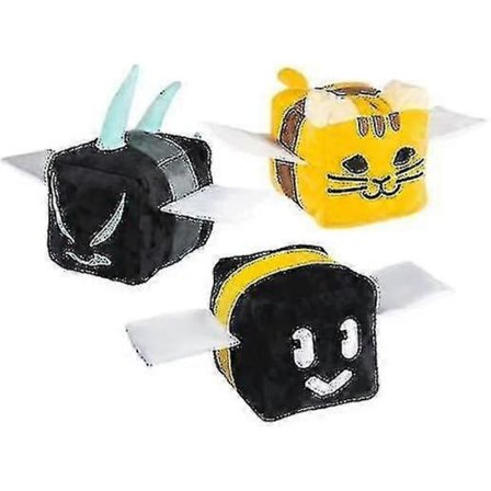 3 stk. Bee Swarm Plyslegetøj, 18 cm Basic Bee, Tabby Bee og Vicious Bee Deluxe Plyslegetøj, Tegneserie Spil Plyslegetøj