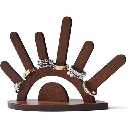 Puinen sormusteline, paha silmä -sormusnäyttö, puinen sormusteline, söpö korujen esittelyteline