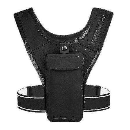 Løpevest med refleksdetaljer, justerbar passform og oppbevaring