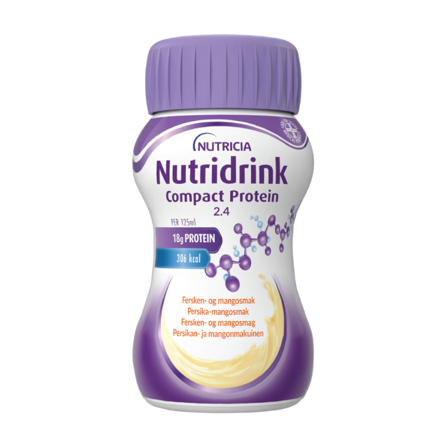 Nutridrink Compact Protein Næringsdrikk, Fersken og mango, 4x125 ml