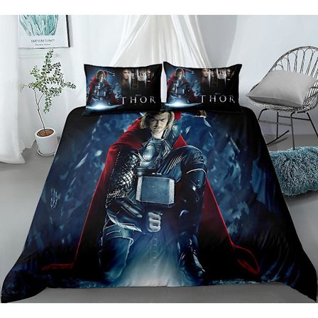 3D - printed Thor Sängkläder Set Påslakan Quilt Cover Örngott Enkel Dubbel Barn Xmas Gift