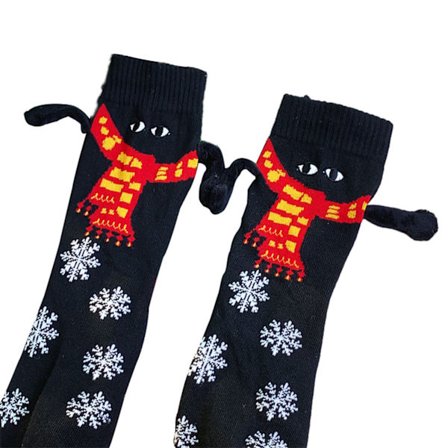 3D juldocka ögon strumpor Förtjusande hand i hand par strumpor för vintern