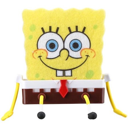 1 stk Søt Svamp Holder med 1 stk Spongebob Kjøkken Svamp, Kjøkken Rengjøring Svamp, Kjøkken Vask Svamp Holder