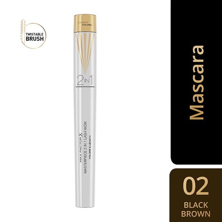 Max Factor Masterpiece 2 In 1 Lash Wow Mascara Black Brown, Makeup, Øjne, Mascara