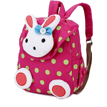 Sød kanin baby rygsæk børns rygsæk til baby piger småbørn 1-3 år i børnehave (rose rød)