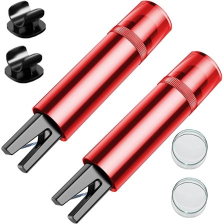 2 x Bil Nødhammer, Bilrudehammer med sikkerhedsselekniv, Hurtig Skærer Nødrudehammer & Rednings Sikkerhedshammer (Rød)